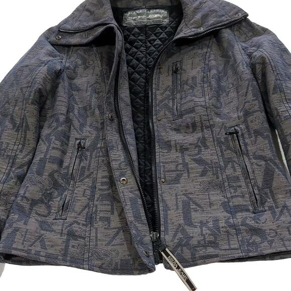 Krizia Jeans Jacket Women's Vintage Size 10 Gray Taupe Double Zip Pockets Moto - Picture 13 of 16